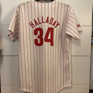 Roy Halladay Phillies Majestic Jersey - YOUTH XL